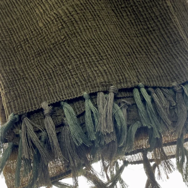 Monochromatic Tassel Scarves - Dark Olive Green