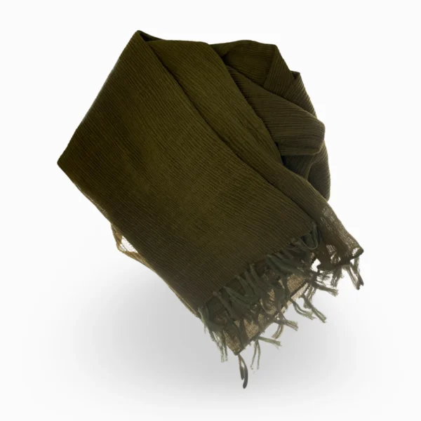 Monochromatic Tassel Scarves - Dark Olive Green