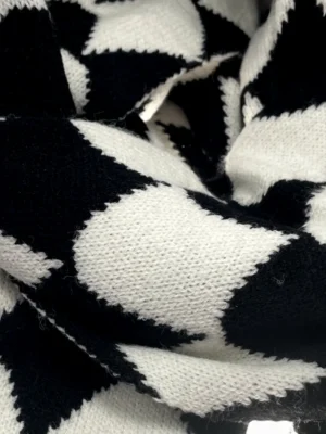 Black And White Double Layered Scarves