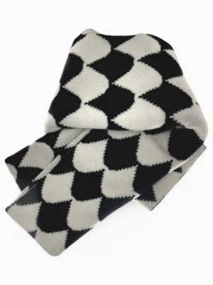 Black And White Double Layered Scarves