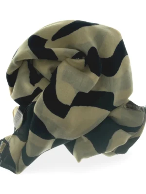 Yellow And Black Pattern Scarves